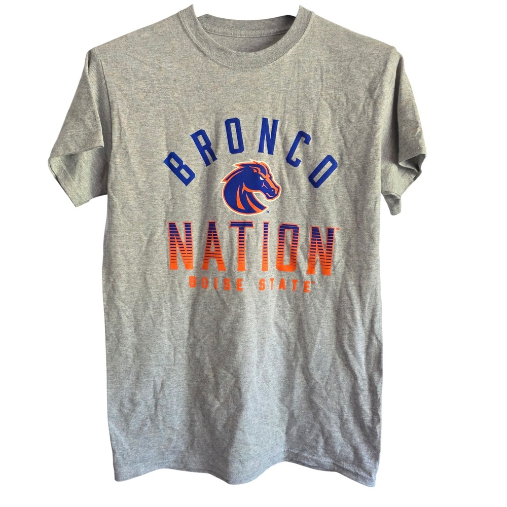 Boise‎ State Broncos T Shirt Mens Size S Bronco Nation Gray Collegiate